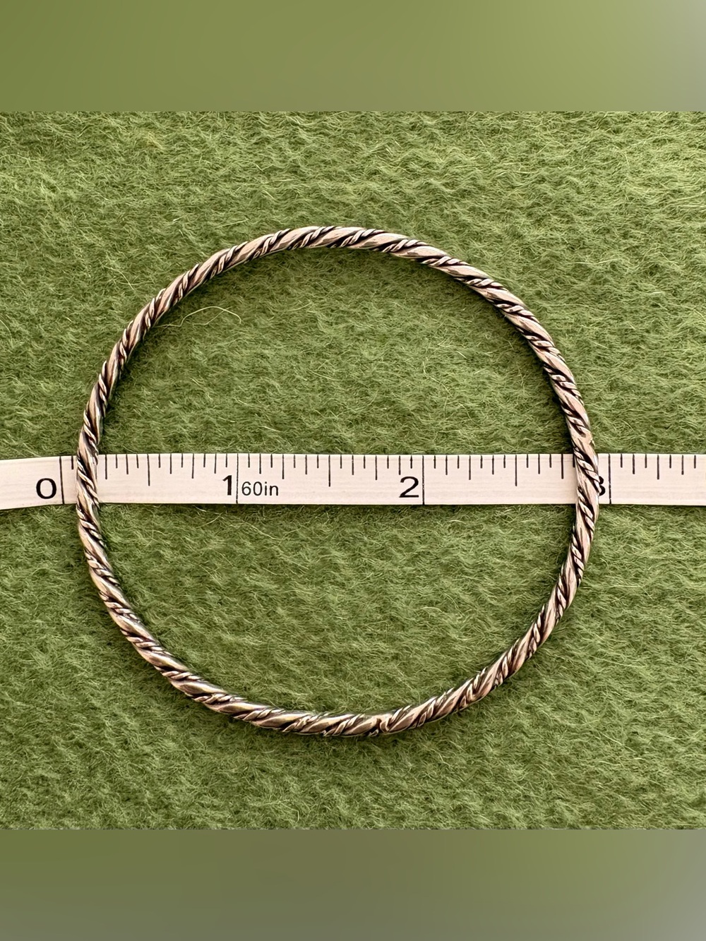 Set of 3 Sterling Silver Twist Design Bangle Bracelets - Picture 4 of 5